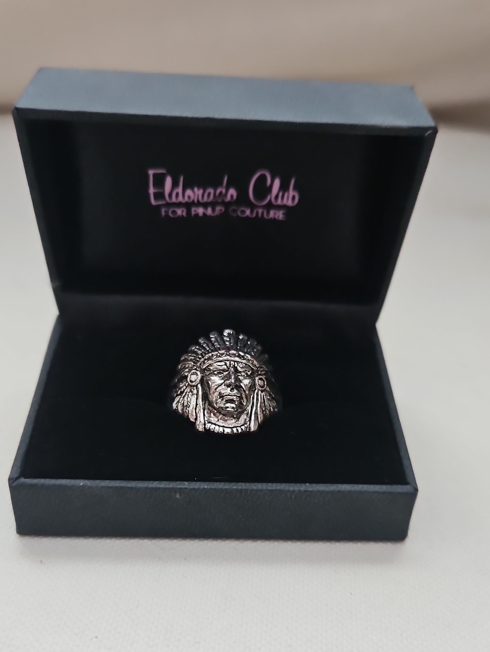 Eldorado Club For Pinup Couture Silver-Tone Native Chief Statement Ring
